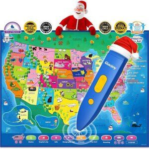 Interactive Kids Map Bilingual United States Map for Kids Learning, Educational